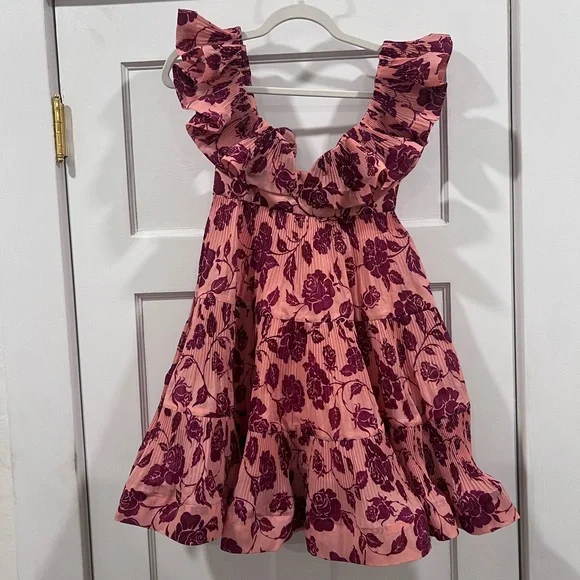 Zimmermann Pink Floral Dress lovestruck pleated - Picture 10 of 12